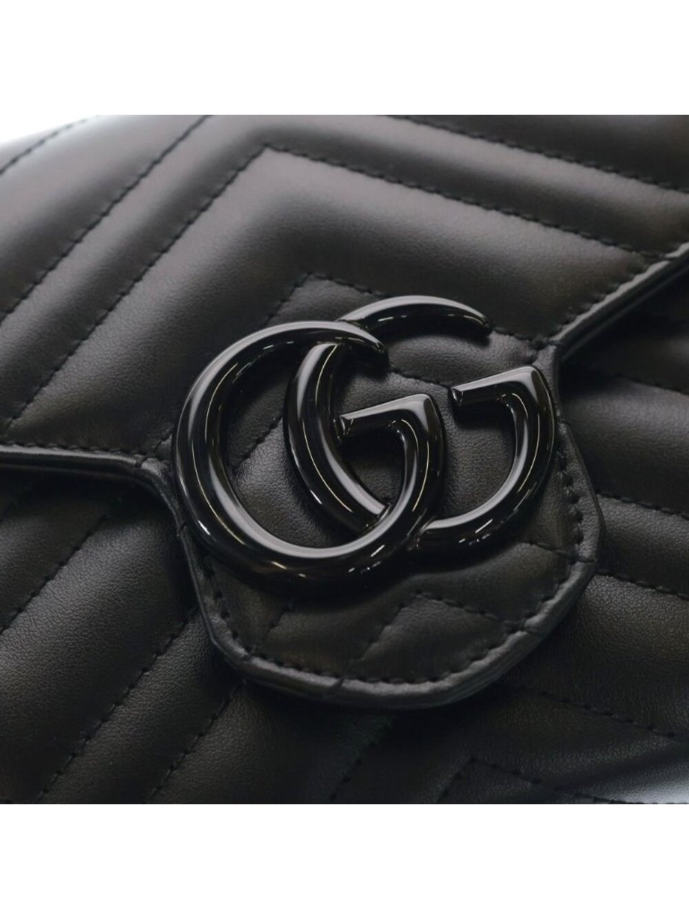Gucci GG Marmont Chain Wallet Shoulder Bag Black Leather - Picture 5 of 6